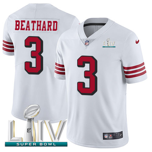 San Francisco 49ers Nike #3 C.J. Beathard White Super Bowl LIV 2020 Rush Youth Stitched NFL Vapor Untouchable Limited Jersey